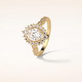 1.33 CT Oval Shaped Pave Moissanite Engagement Ring