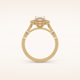 1.33 CT Oval Shaped Pave Moissanite Engagement Ring