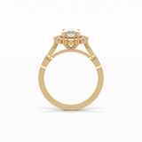 Oval Pave & Cluster Lab Grown Diamond Engagement Ring