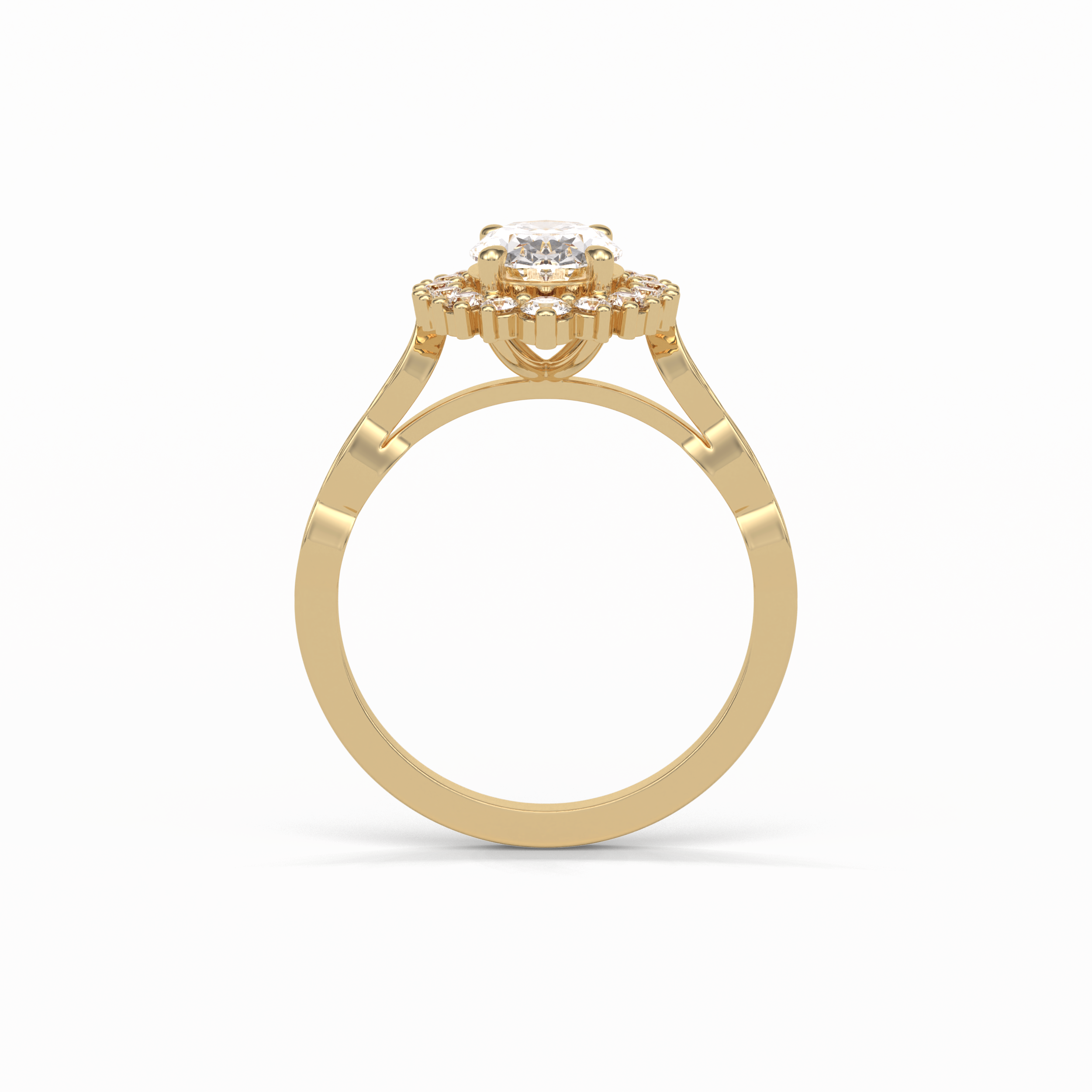 Oval Pave & Cluster Lab Grown Diamond Engagement Ring