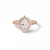 Oval Pave & Cluster Lab Grown Diamond Engagement Ring