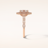 1.33 CT Oval Shaped Pave Moissanite Engagement Ring