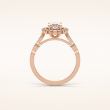 1.33 CT Oval Shaped Pave Moissanite Engagement Ring