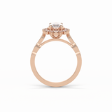 Oval Pave & Cluster Lab Grown Diamond Engagement Ring
