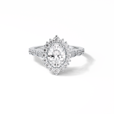 Oval Pave & Cluster Lab Grown Diamond Engagement Ring