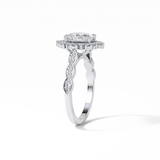 Oval Pave & Cluster Lab Grown Diamond Engagement Ring