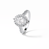 Oval Pave & Cluster Lab Grown Diamond Engagement Ring