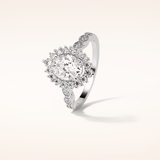 1.33 CT Oval Shaped Pave Moissanite Engagement Ring