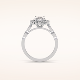 1.33 CT Oval Shaped Pave Moissanite Engagement Ring