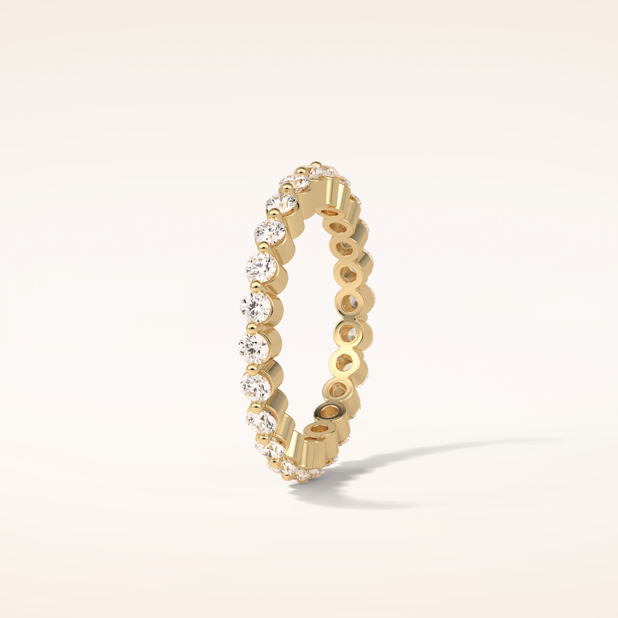 1.2 TCW Round Shaped Moissanite Full Eternity Wedding Band