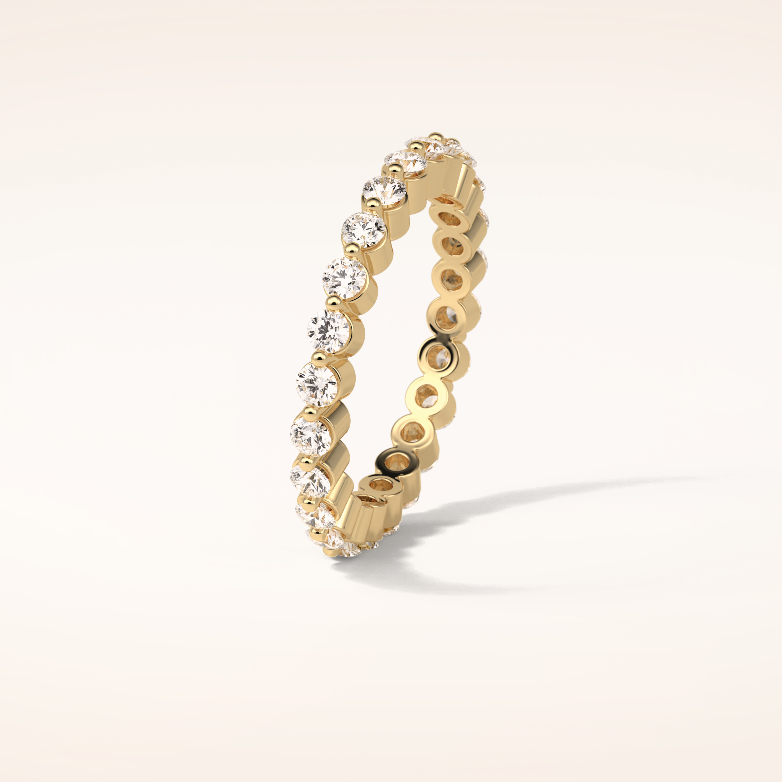 1.2 TCW Round Shaped Moissanite Full Eternity Wedding Band