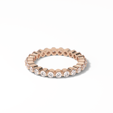 1.2 TCW Round Shaped Moissanite With Full Eternity Wedding Band 8