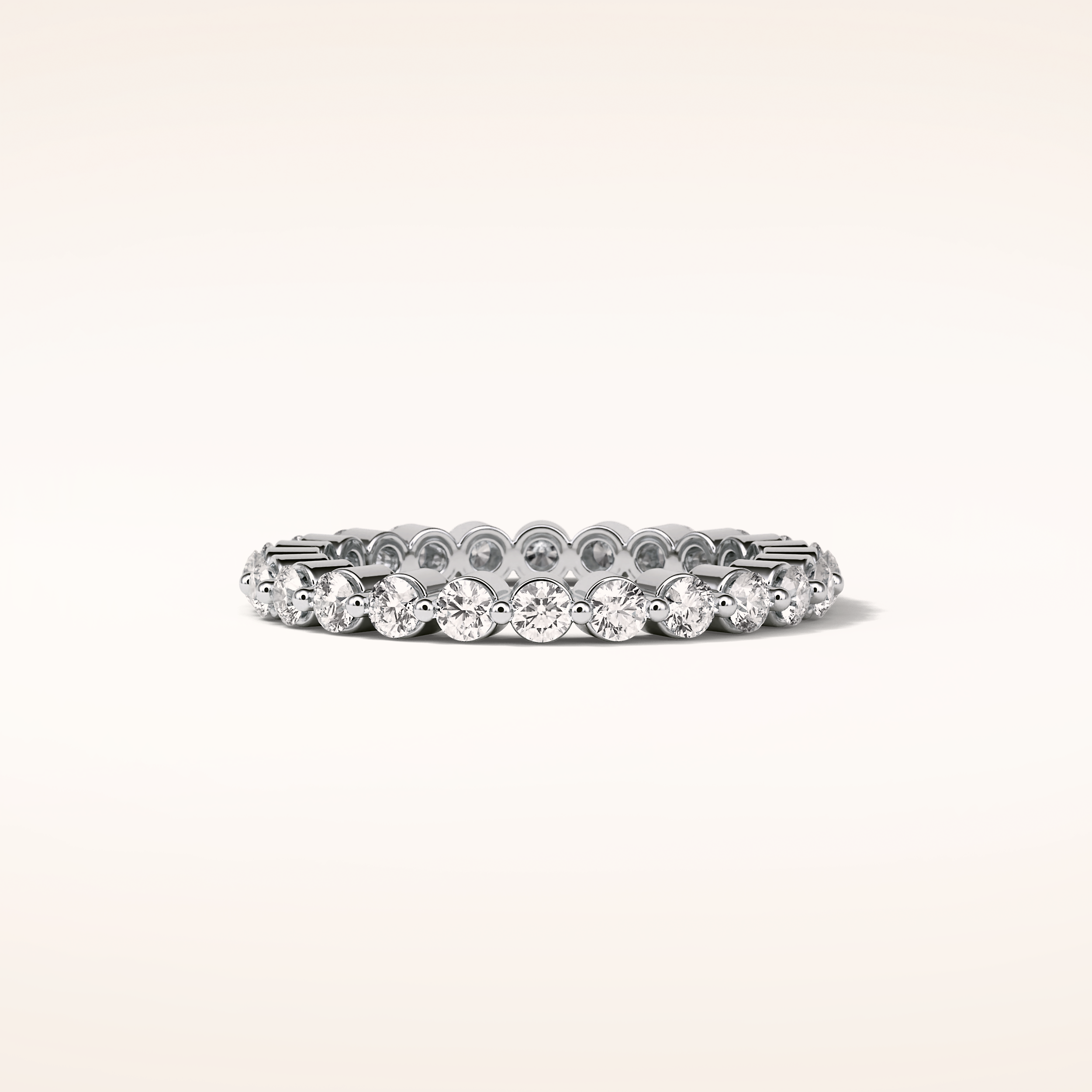 1.2 TCW Round Shaped Moissanite Full Eternity Wedding Band