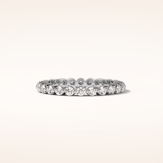 1.2 TCW Round Shaped Moissanite Full Eternity Wedding Band