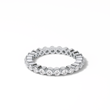 1.2 TCW Round Shaped Moissanite With Full Eternity Wedding Band 5