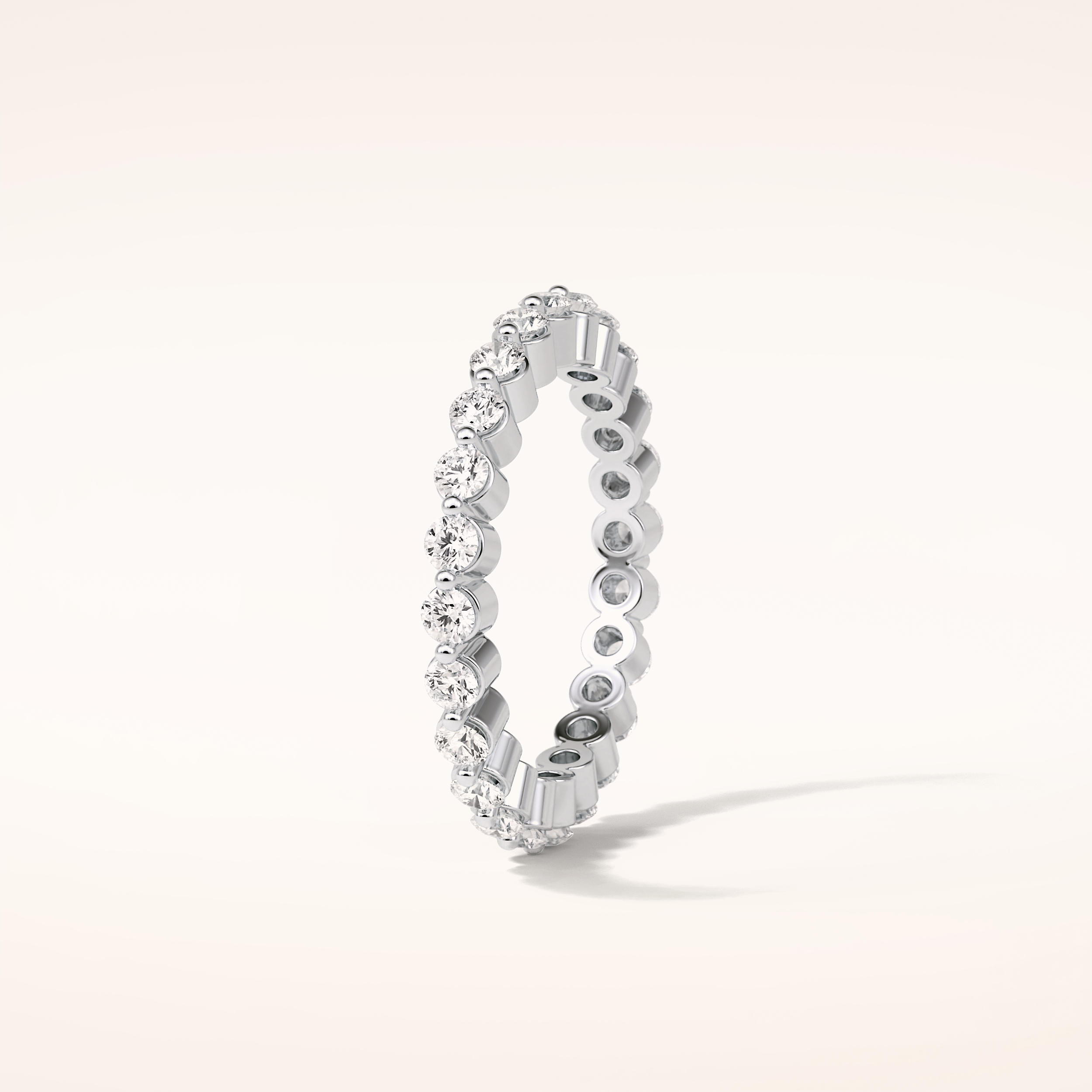 1.2 TCW Round Shaped Moissanite Full Eternity Wedding Band