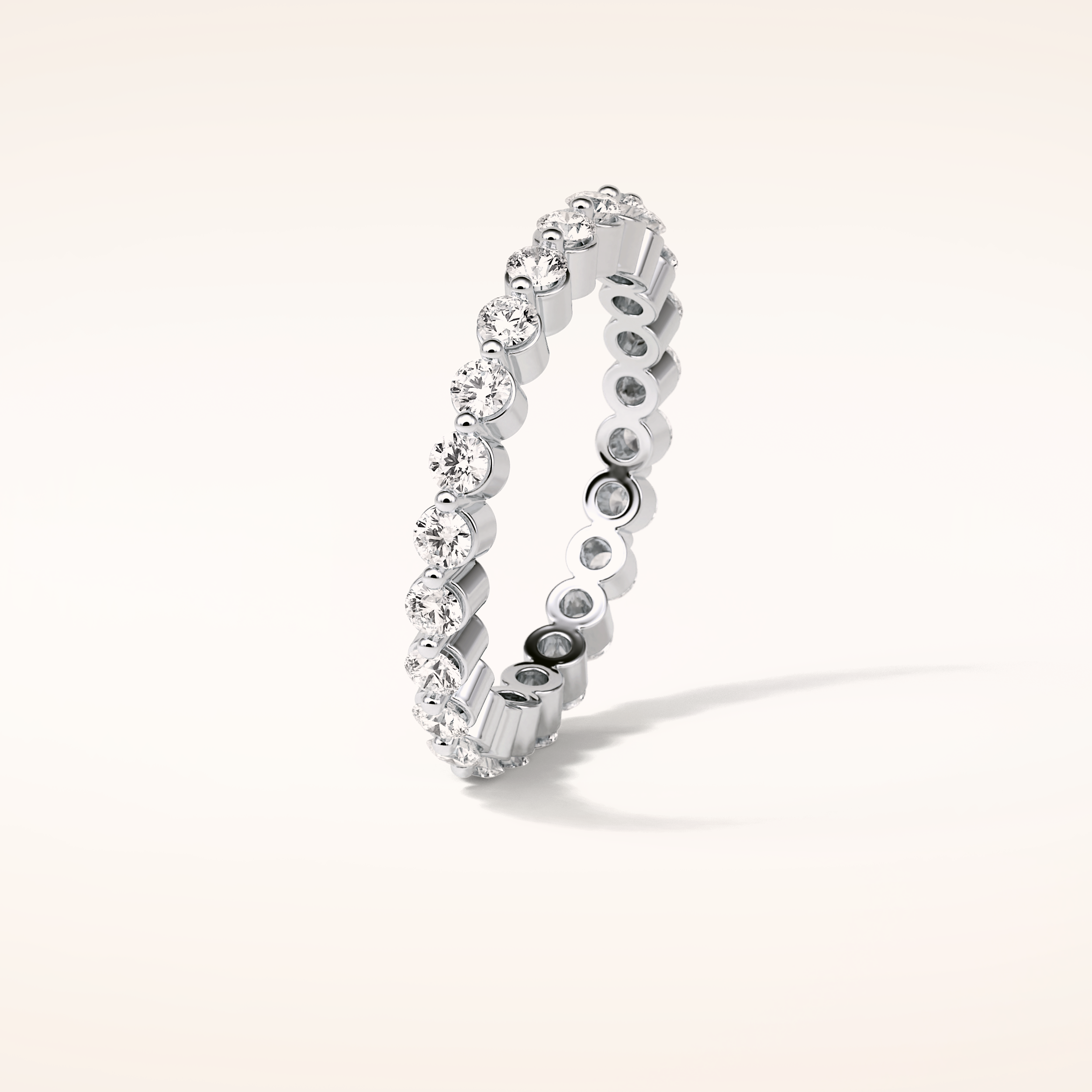 1.2 TCW Round Shaped Moissanite Full Eternity Wedding Band