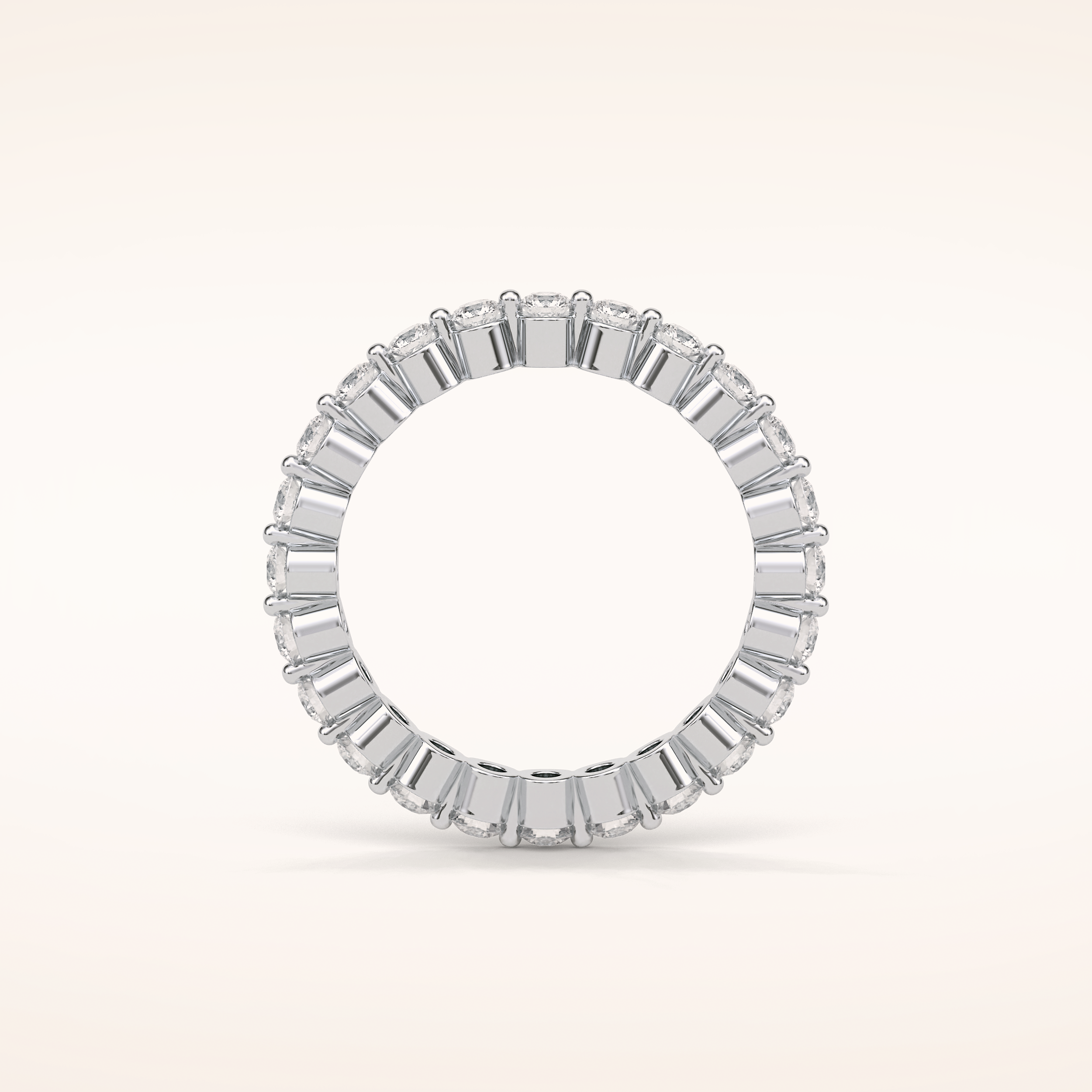 1.2 TCW Round Shaped Moissanite Full Eternity Wedding Band