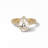 Pear Hidden Halo & Pave Lab Grown Diamond Engagement Ring