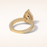 3.09 CT Pear Shaped Halo & Pave Moissanite Engagement Ring