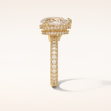 3.09 CT Pear Shaped Halo & Pave Moissanite Engagement Ring