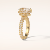 3.09 CT Pear Shaped Halo & Pave Moissanite Engagement Ring