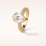 3.09 CT Pear Shaped Halo & Pave Moissanite Engagement Ring
