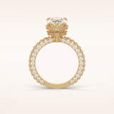 3.09 CT Pear Shaped Halo & Pave Moissanite Engagement Ring