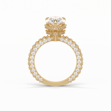 Pear Hidden Halo & Pave Lab Grown Diamond Engagement Ring