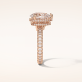 3.09 CT Pear Shaped Halo & Pave Moissanite Engagement Ring