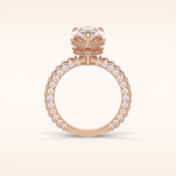 3.09 CT Pear Shaped Halo & Pave Moissanite Engagement Ring