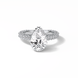 Pear Hidden Halo & Pave Lab Grown Diamond Engagement Ring
