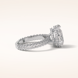 3.09 CT Pear Shaped Halo & Pave Moissanite Engagement Ring