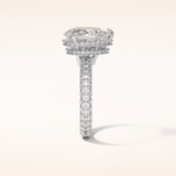 3.09 CT Pear Shaped Halo & Pave Moissanite Engagement Ring