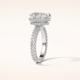 3.09 CT Pear Shaped Halo & Pave Moissanite Engagement Ring