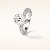 3.09 CT Pear Shaped Halo & Pave Moissanite Engagement Ring