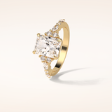 2.30 CT Radiant Shaped Cluster Moissanite Engagement Ring