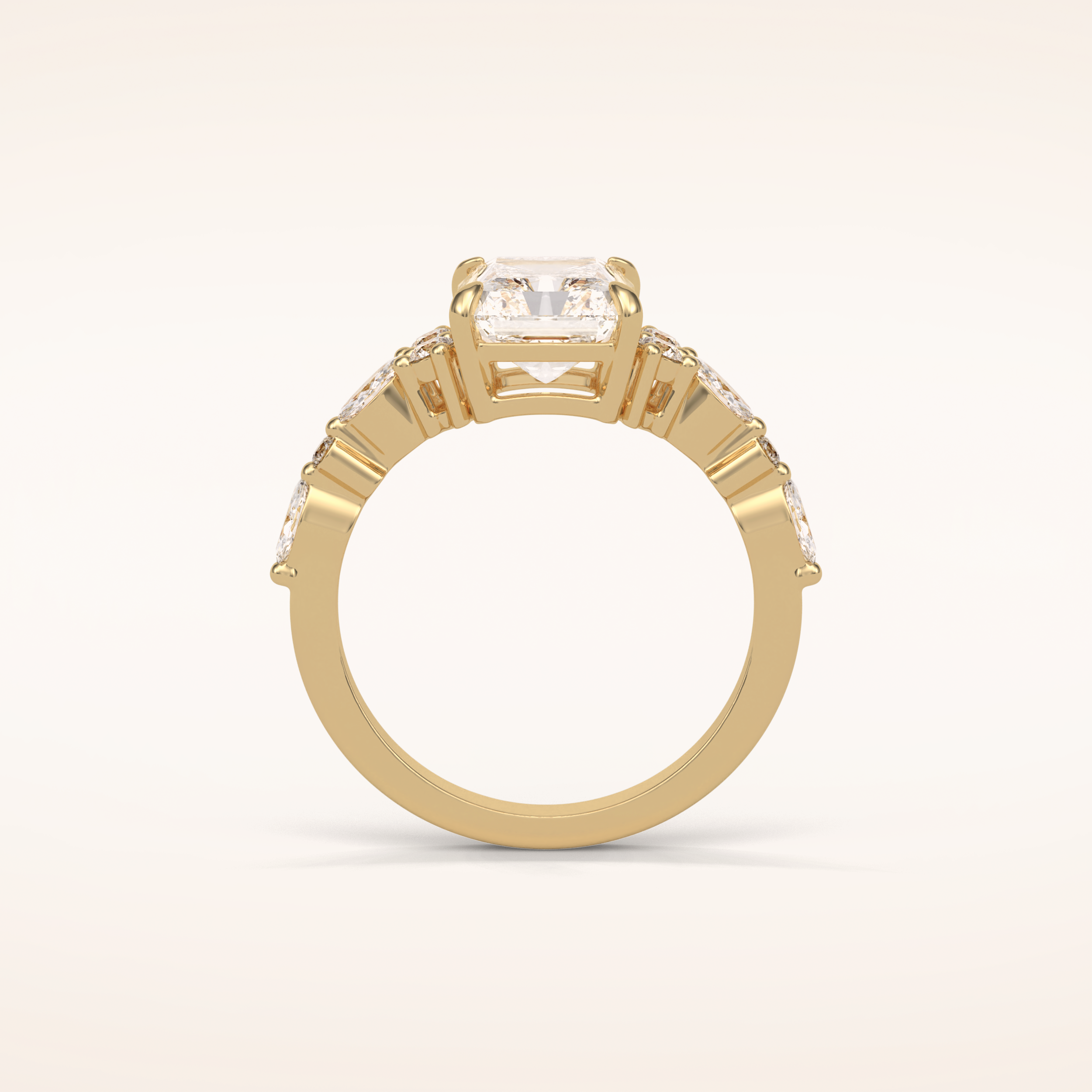 2.30 CT Radiant Shaped Cluster Moissanite Engagement Ring