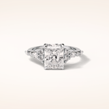 2.30 CT Radiant Shaped Cluster Moissanite Engagement Ring