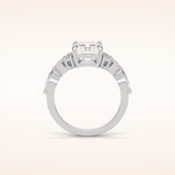 2.30 CT Radiant Shaped Cluster Moissanite Engagement Ring