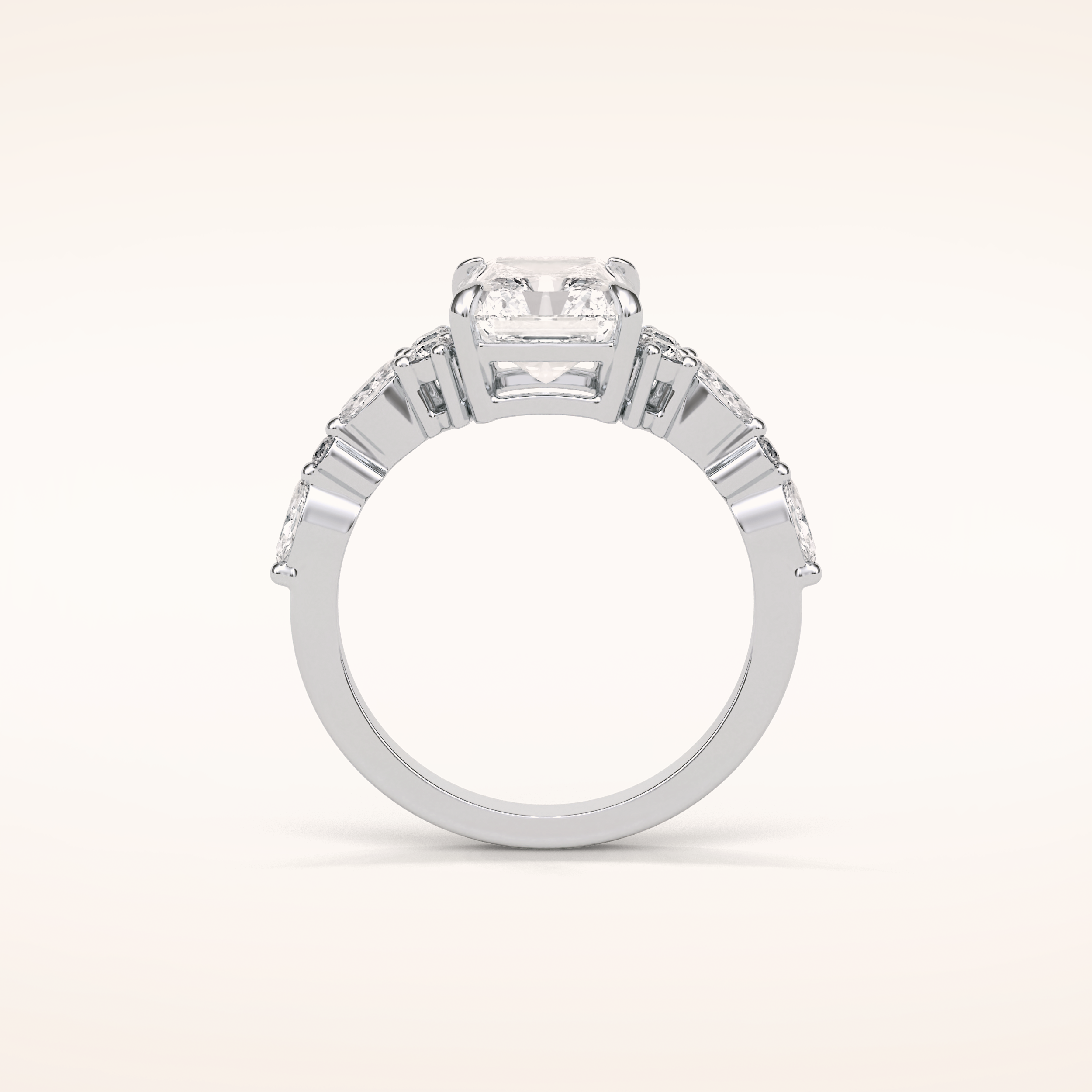 2.30 CT Radiant Shaped Cluster Moissanite Engagement Ring