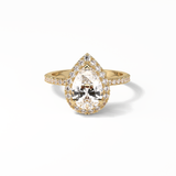 Pear Halo & Pave Lab Grown Diamond Engagement Ring
