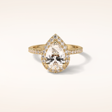 1.93 CT Pear Shaped Halo & Pave Moissanite Engagement Ring