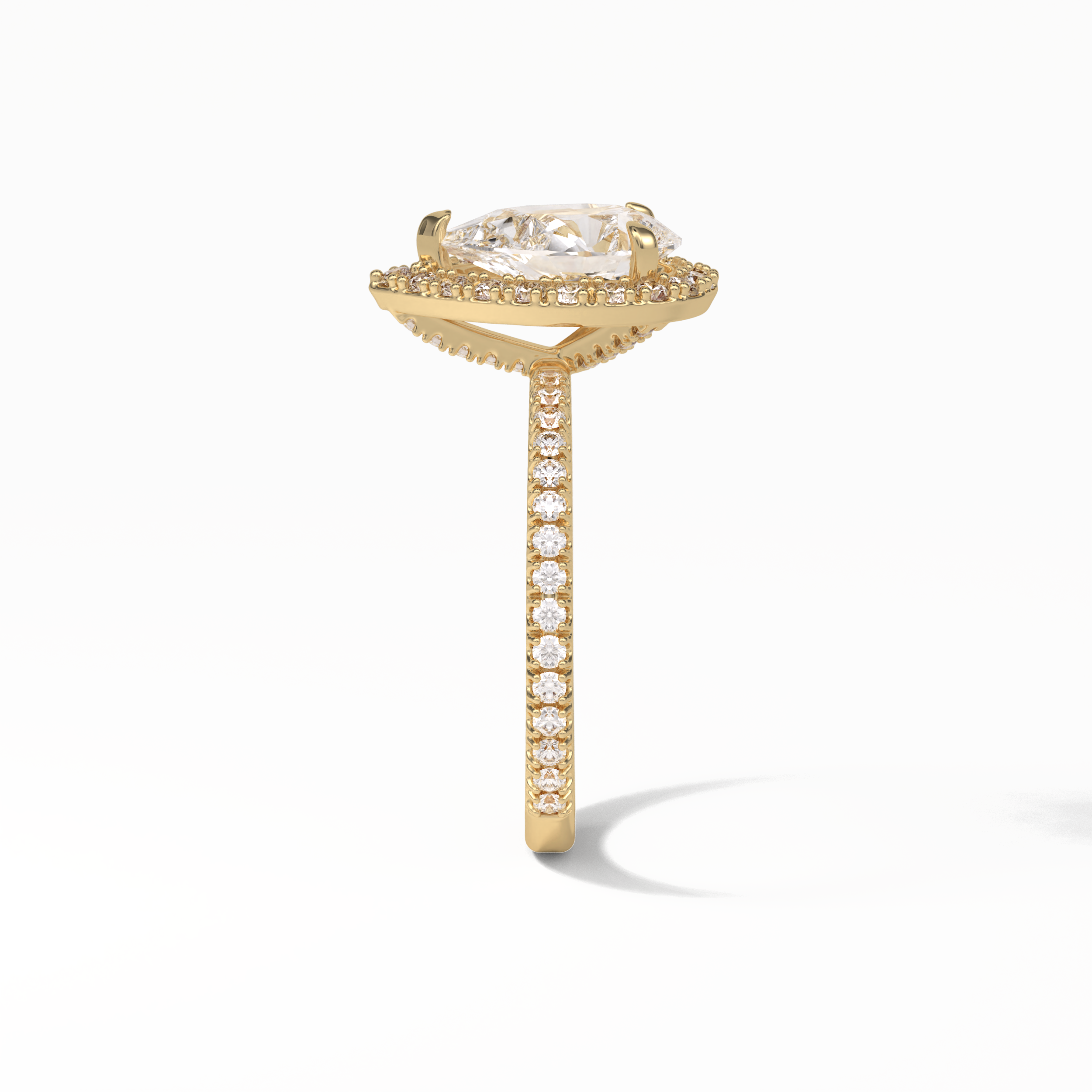 Pear Halo & Pave Lab Grown Diamond Engagement Ring