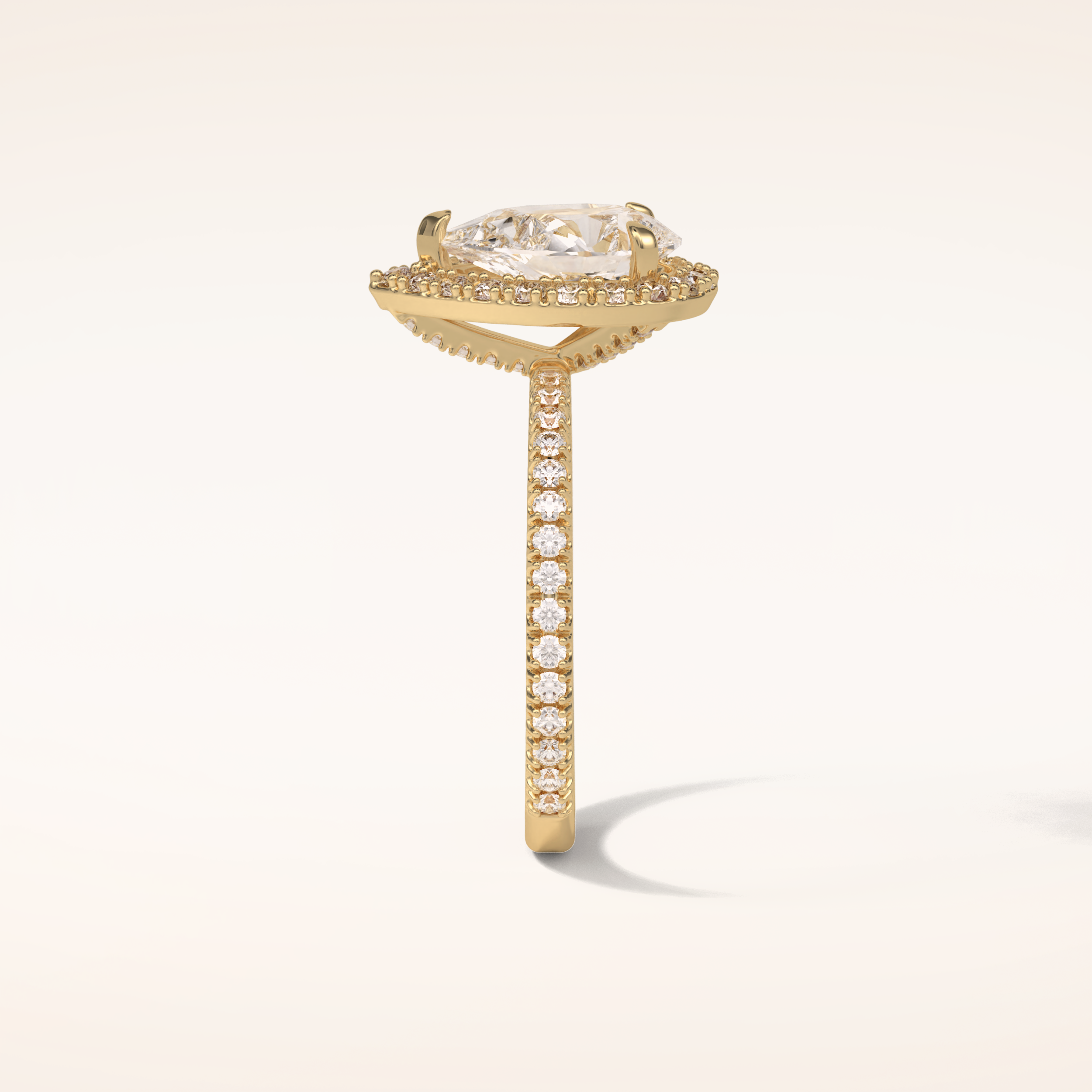 1.93 CT Pear Shaped Halo & Pave Moissanite Engagement Ring