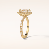 1.93 CT Pear Shaped Halo & Pave Moissanite Engagement Ring