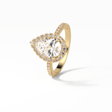 Pear Halo & Pave Lab Grown Diamond Engagement Ring