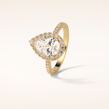 1.93 CT Pear Shaped Halo & Pave Moissanite Engagement Ring