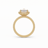 Pear Halo & Pave Lab Grown Diamond Engagement Ring