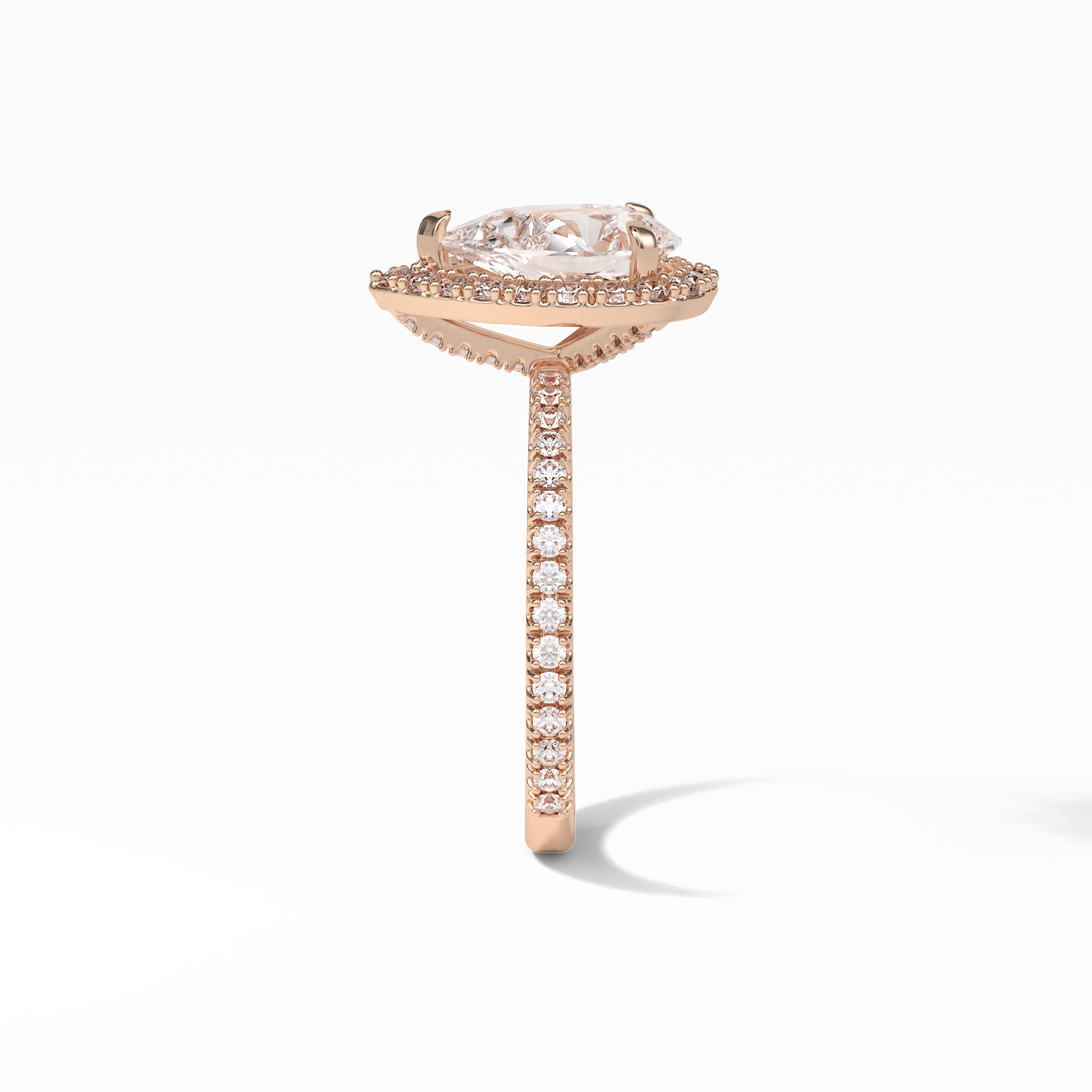 Pear Halo & Pave Lab Grown Diamond Engagement Ring